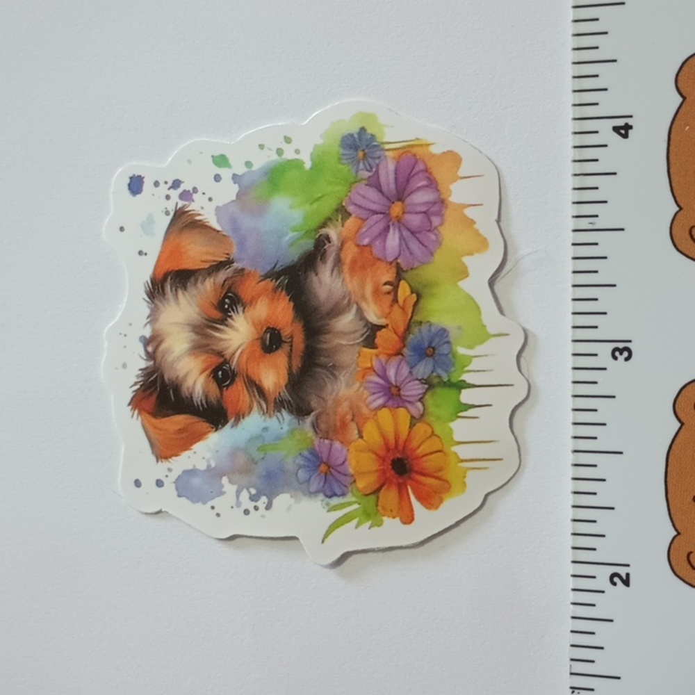 10/$10 Boho Floral Puppy Dog Artsy Garden Book Laptop Bottle Phone Sticker Decal
